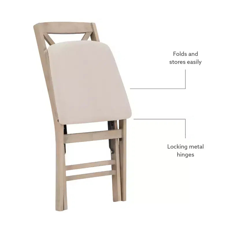 Lot de 2 chaises de salle à manger pliantes à dossier en X – Gris délavé