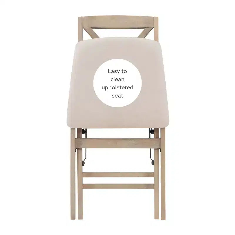 Lot de 2 chaises de salle à manger pliantes à dossier en X – Gris délavé