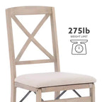Lot de 2 chaises de salle à manger pliantes à dossier en X – Gris délavé