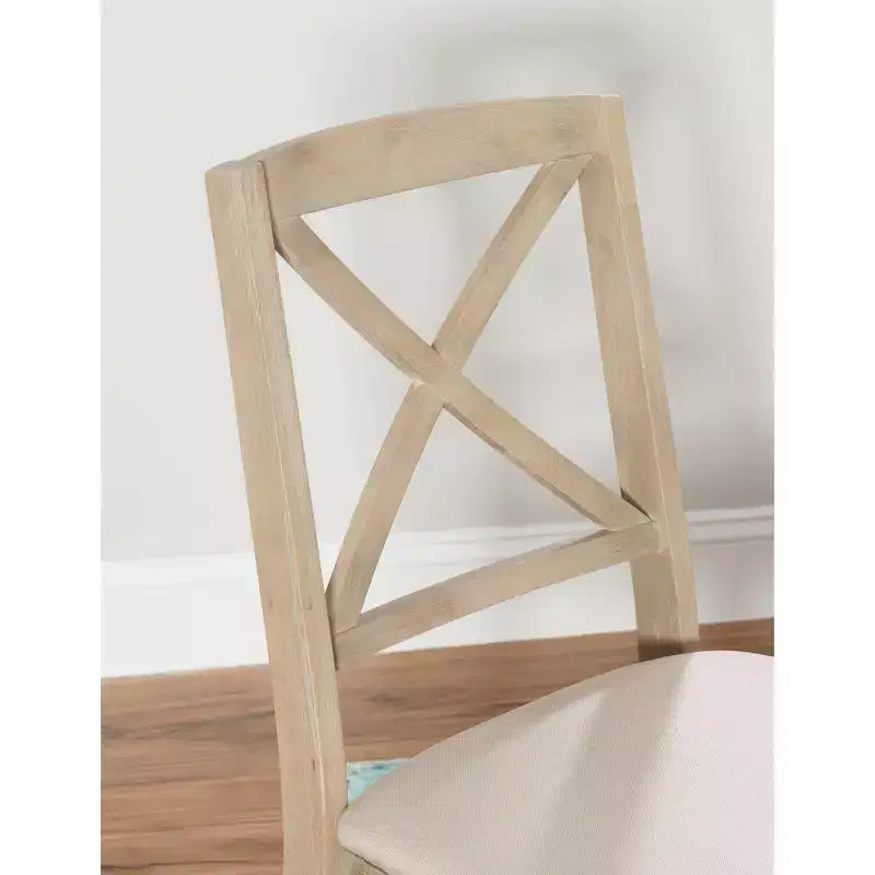 Lot de 2 chaises de salle à manger pliantes à dossier en X – Gris délavé