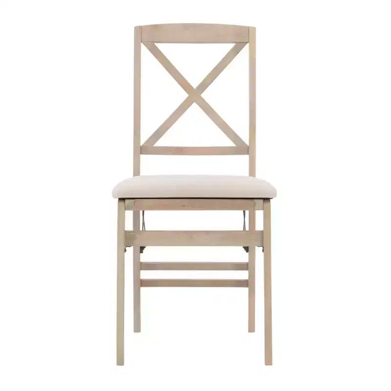 Lot de 2 chaises de salle à manger pliantes à dossier en X – Gris délavé