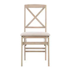 Lot de 2 chaises de salle à manger pliantes à dossier en X – Gris délavé