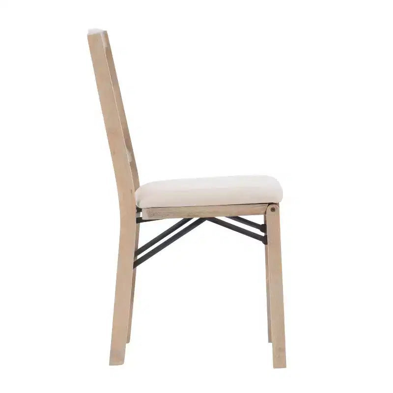 Lot de 2 chaises de salle à manger pliantes à dossier en X – Gris délavé