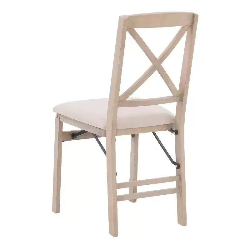 Lot de 2 chaises de salle à manger pliantes à dossier en X – Gris délavé
