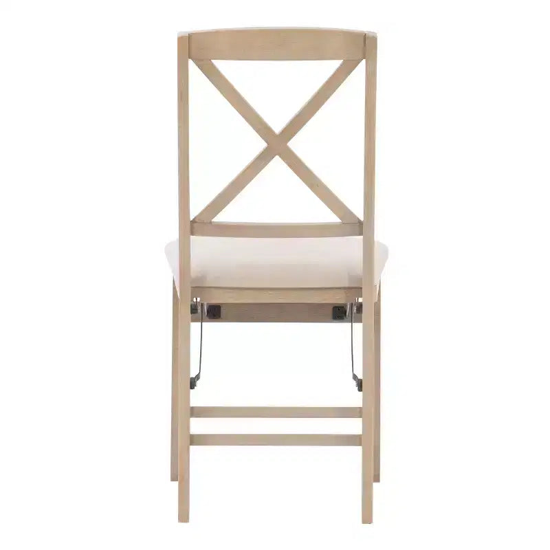 Lot de 2 chaises de salle à manger pliantes à dossier en X – Gris délavé