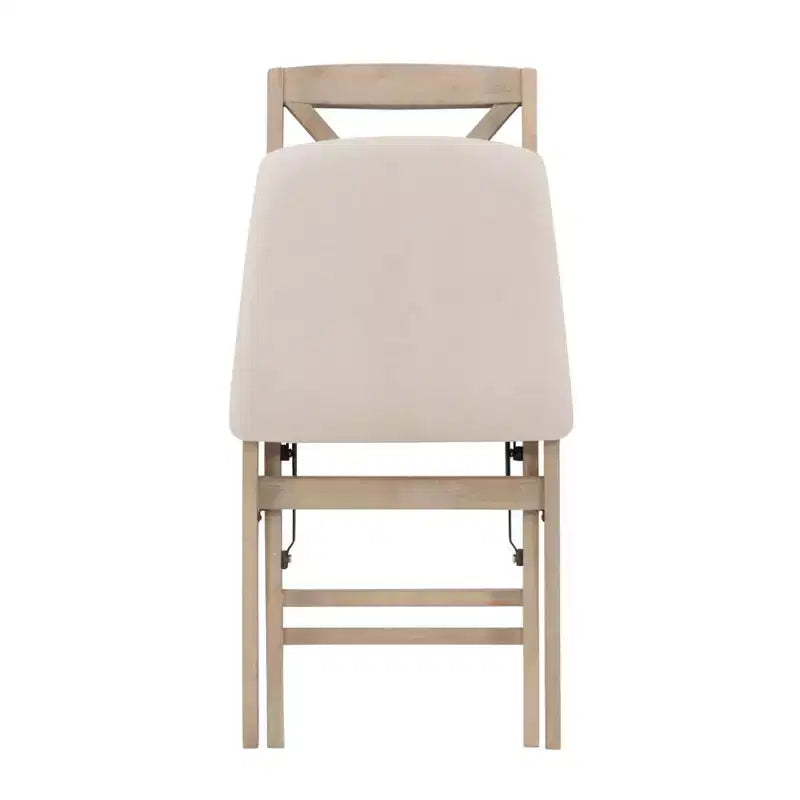 Lot de 2 chaises de salle à manger pliantes à dossier en X – Gris délavé