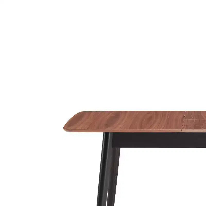 Table à manger extensible de 63 pouces – Bois naturel et noir, 6 places