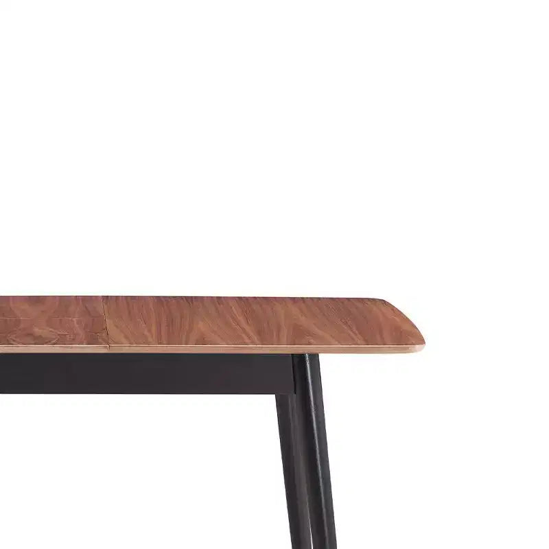 Table à manger extensible de 63 pouces – Bois naturel et noir, 6 places