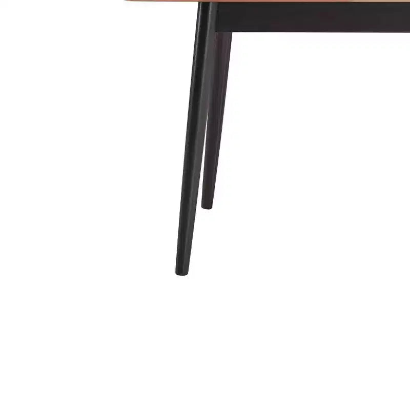 Table à manger extensible de 63 pouces – Bois naturel et noir, 6 places