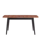 Table à manger extensible de 63 pouces – Bois naturel et noir, 6 places