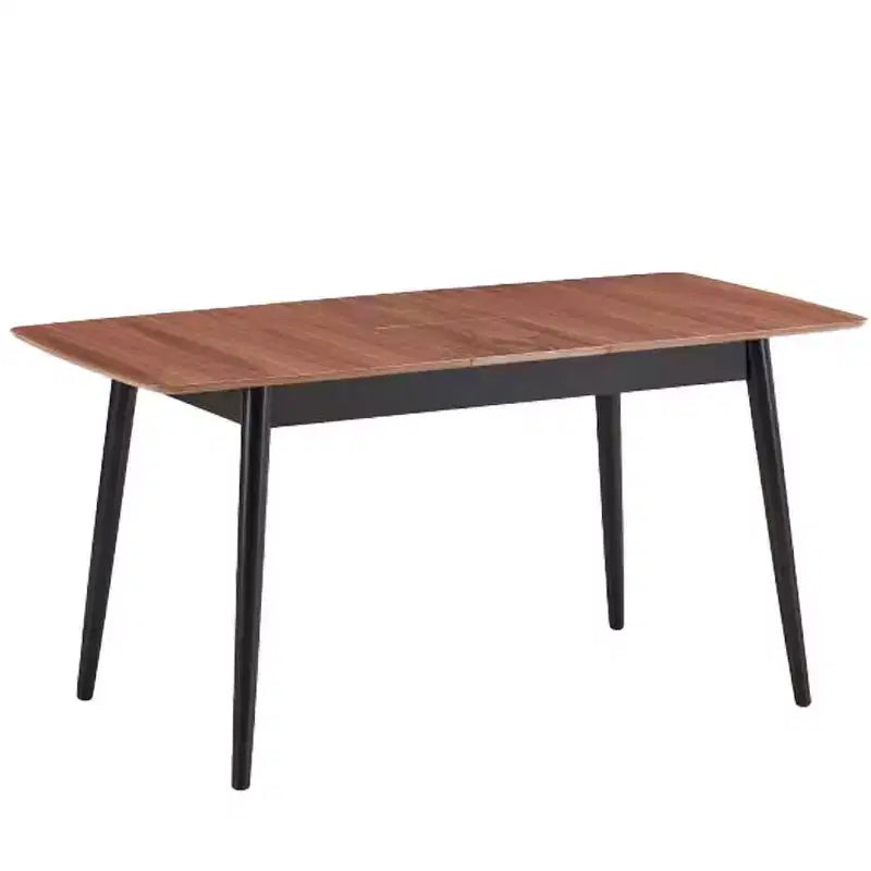 Table à manger extensible de 63 pouces – Bois naturel et noir, 6 places