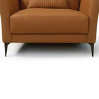 Fauteuil d'appoint Tussio de 101 cm – Cuir tanné, Coussins de traversin