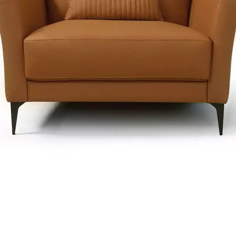 Fauteuil d'appoint Tussio de 101 cm – Cuir tanné, Coussins de traversin