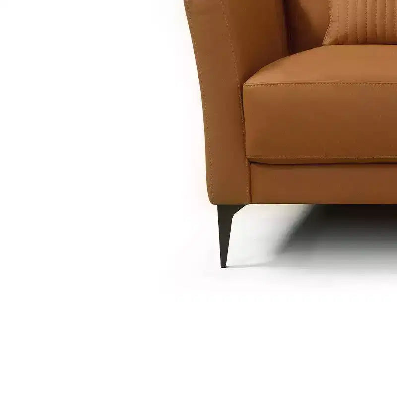 Fauteuil d'appoint Tussio de 101 cm – Cuir tanné, Coussins de traversin