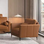 Fauteuil d'appoint Tussio de 101 cm – Cuir tanné, Coussins de traversin