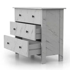 Commode à 3 tiroirs Fichte – Fini imitation marbre blanc
