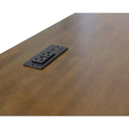 Bureau d'angle avec piédestal - Bleu, port USB et station de charge