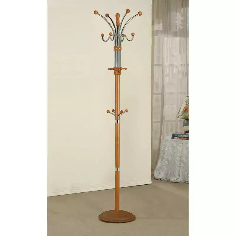 Porte-manteau autoportant de 185 cm - Métal et bois de chêne, 5 crochets