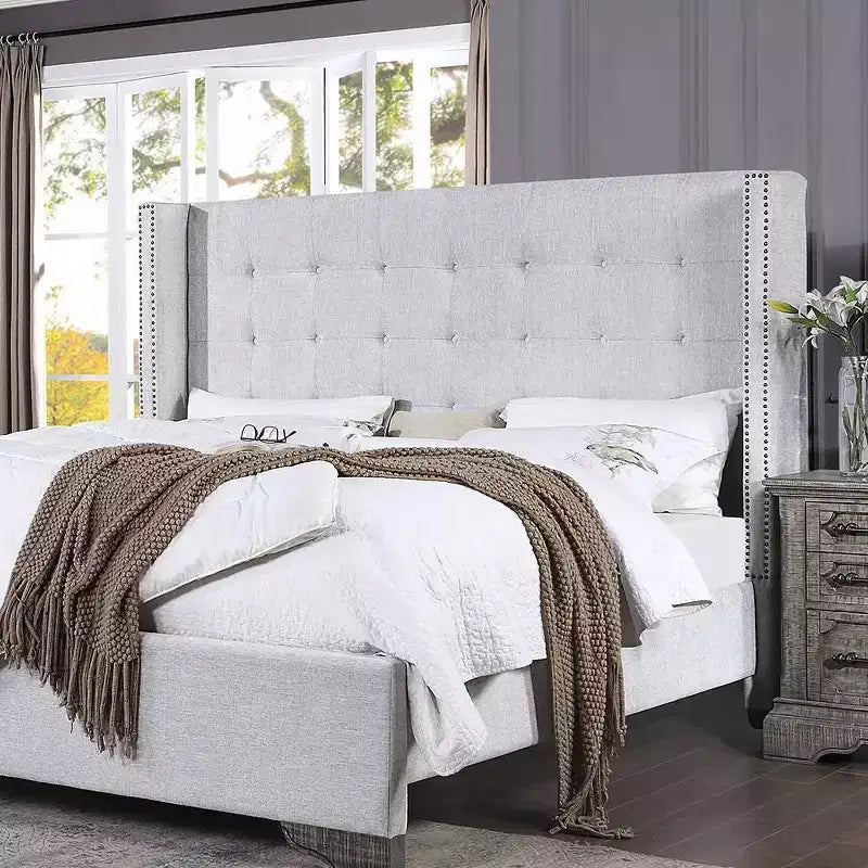 Lit plateforme King californien de 90 po - Touffeté sans boutons