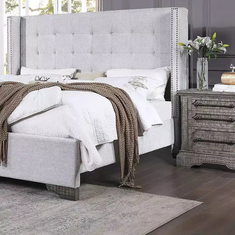 Lit plateforme King californien de 90 po - Touffeté sans boutons