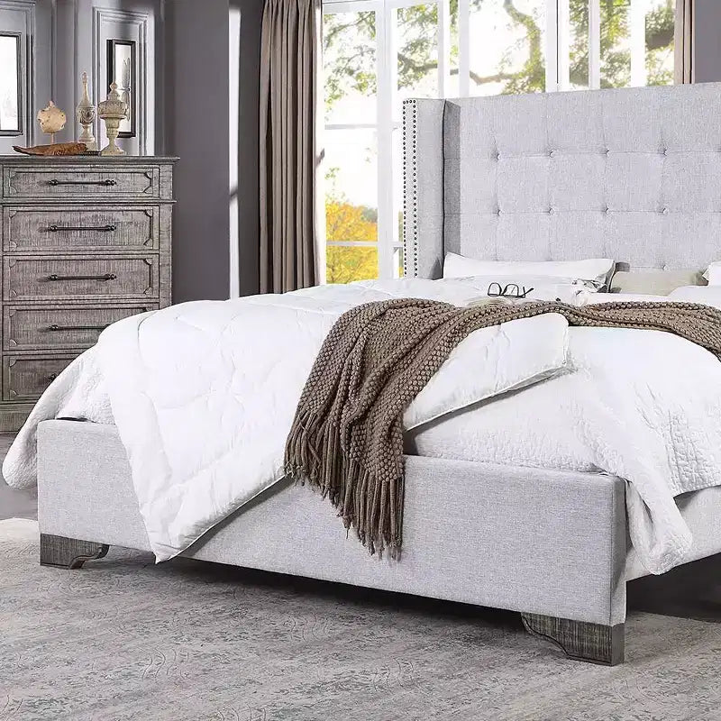 Lit plateforme King californien de 90 po - Touffeté sans boutons