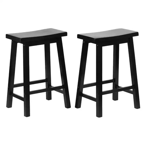 Tabourets de comptoir sans dossier Saddle Seat 24 pouces, lot de 4 - Noir