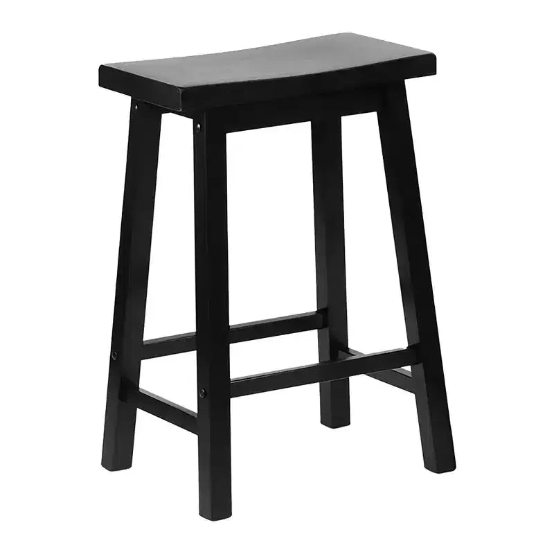Tabourets de comptoir sans dossier Saddle Seat 24 pouces, lot de 4 - Noir