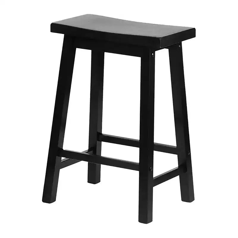 Tabourets de comptoir sans dossier Saddle Seat 24 pouces, lot de 4 - Noir