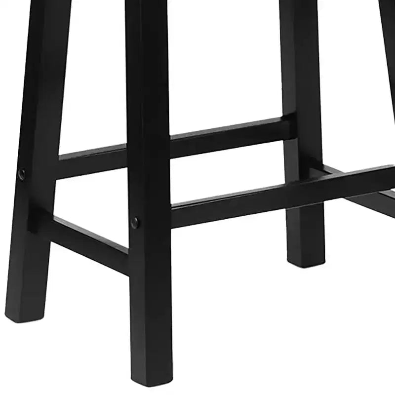Tabourets de comptoir sans dossier Saddle Seat 24 pouces, lot de 4 - Noir