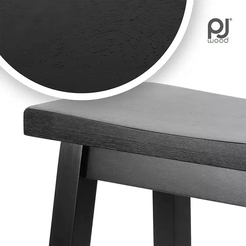 Tabourets de comptoir sans dossier Saddle Seat 24 pouces, lot de 4 - Noir