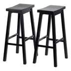 Tabourets de comptoir sans dossier à siège de selle de 29 pouces, lot de 4 - Noir