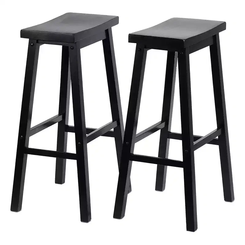 Tabourets de comptoir sans dossier à siège de selle de 29 pouces, lot de 4 - Noir