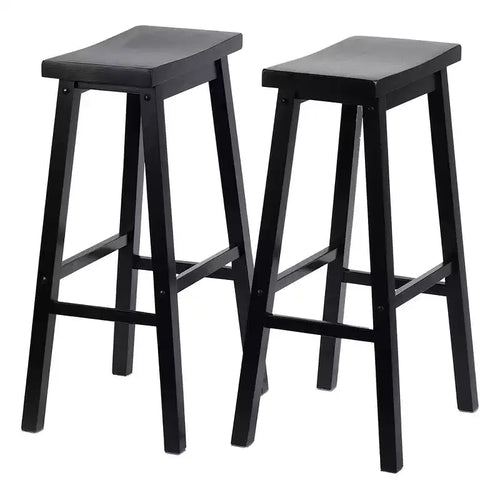 Tabourets de comptoir sans dossier à siège de selle de 29 pouces, lot de 4 - Noir