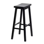 Tabourets de comptoir sans dossier à siège de selle de 29 pouces, lot de 4 - Noir