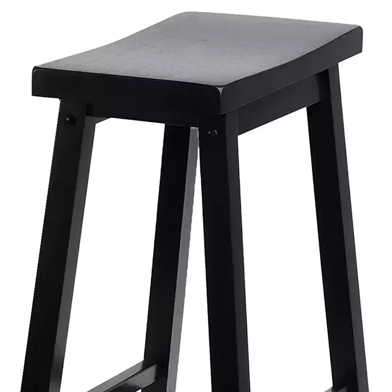 Tabourets de comptoir sans dossier à siège de selle de 29 pouces, lot de 4 - Noir