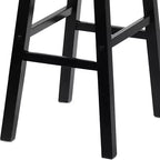 Tabourets de comptoir sans dossier à siège de selle de 29 pouces, lot de 4 - Noir