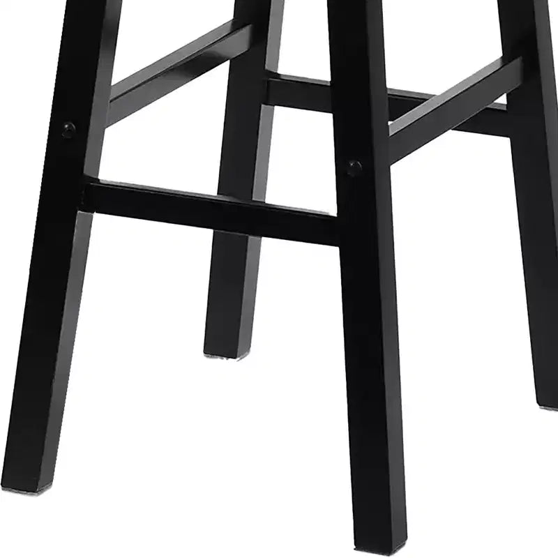 Tabourets de comptoir sans dossier à siège de selle de 29 pouces, lot de 4 - Noir