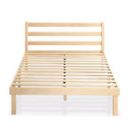 Cadre de lit plateforme en bois Robin avec tête de lit - Naturel, Simple
