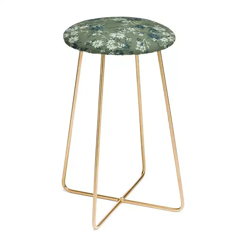 Tabouret de comptoir rond Florada - Structure en acier, similicuir, 63,5 cm