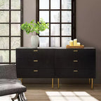 Ensemble de 2 tables de chevet Brian avec 3 tiroirs – Noir