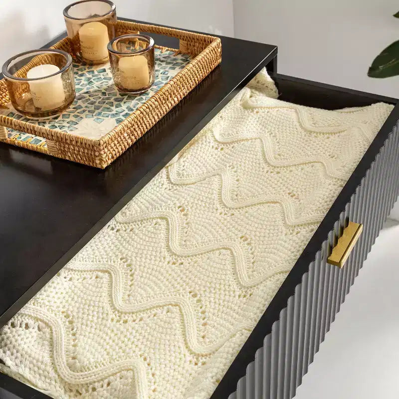 Ensemble de 2 tables de chevet Brian avec 3 tiroirs – Noir