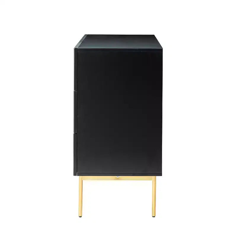 Ensemble de 2 tables de chevet Brian avec 3 tiroirs – Noir
