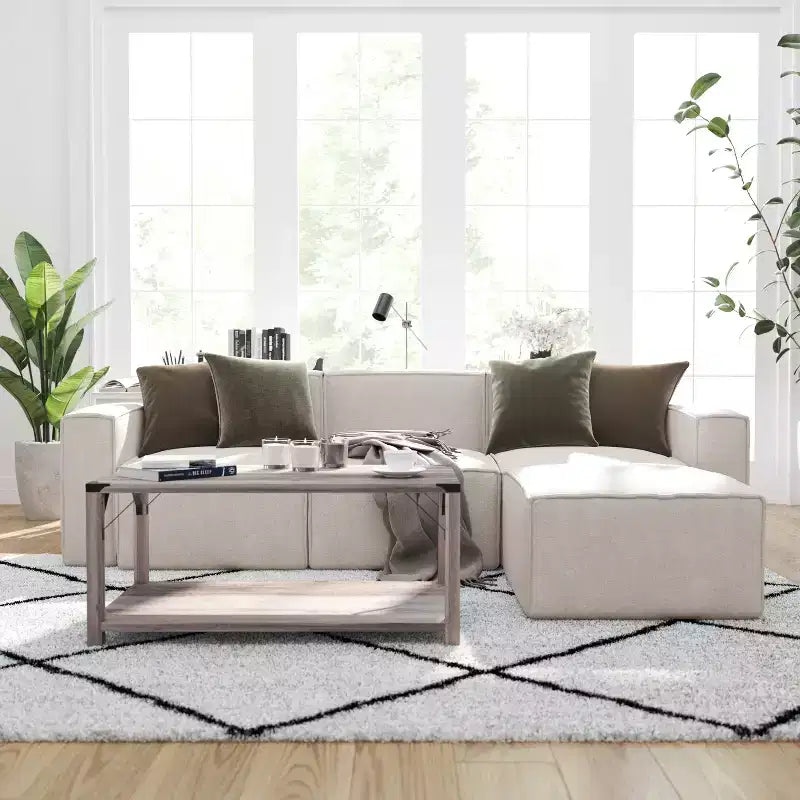 Méridienne modulaire Merrick Lane avec repose-pieds