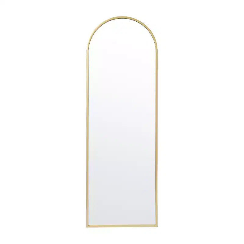 Miroir Mural Cadre Métal Arc - 76x51 cm, Argent Moderne