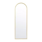 Miroir Mural Cadre Métal Arc - 76x51 cm, Argent Moderne