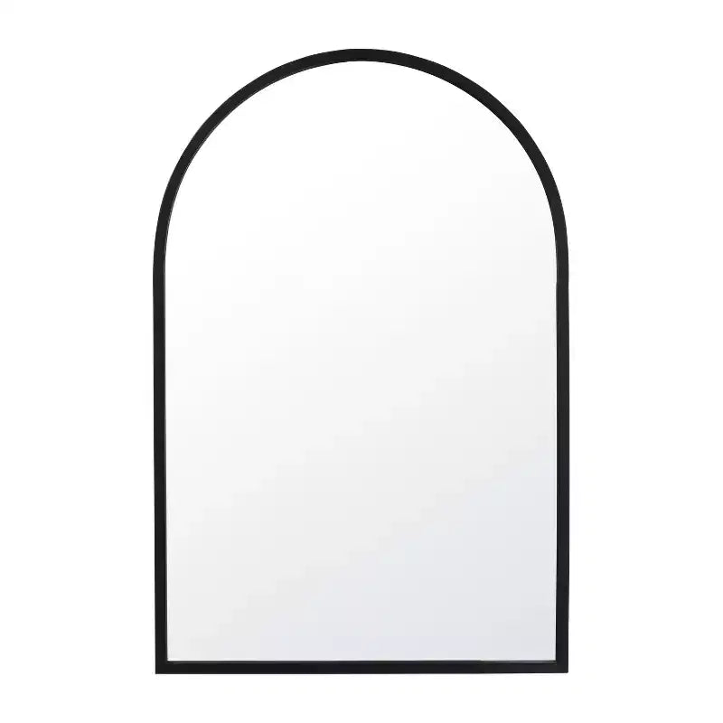 Miroir Mural Cadre Métal Arc - 76x51 cm, Argent Moderne