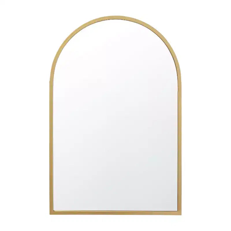 Miroir Mural Cadre Métal Arc - 76x51 cm, Argent Moderne