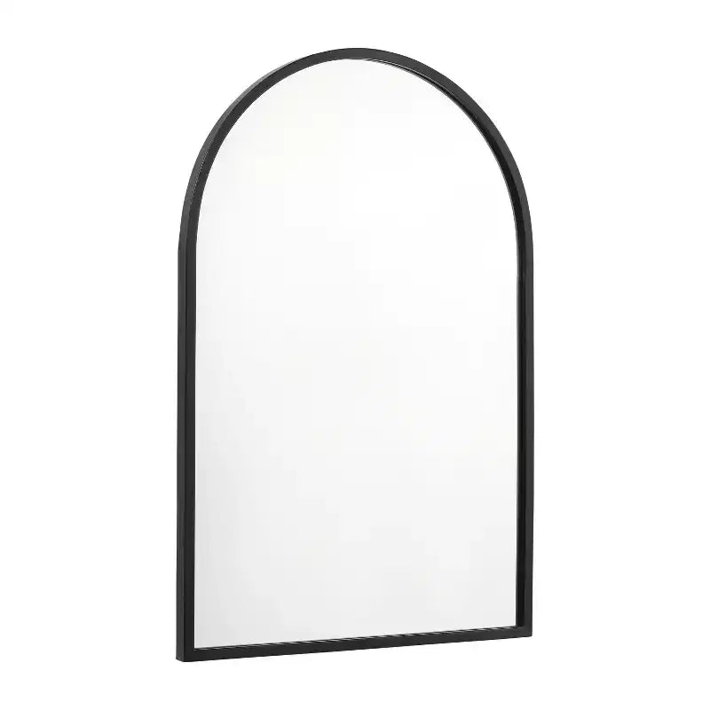 Miroir Mural Cadre Métal Arc - 76x51 cm, Argent Moderne