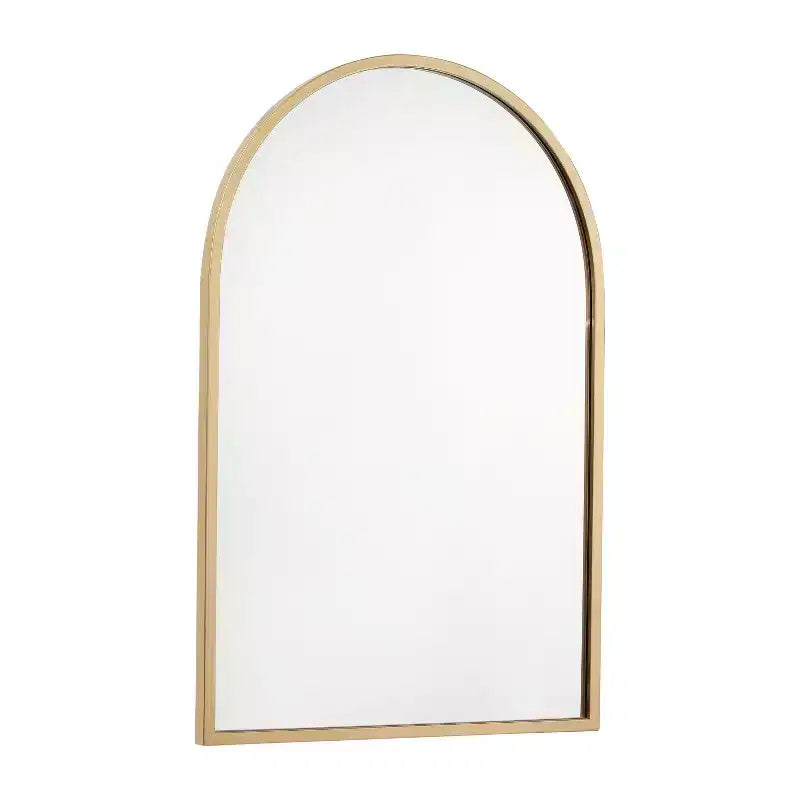 Miroir Mural Cadre Métal Arc - 76x51 cm, Argent Moderne