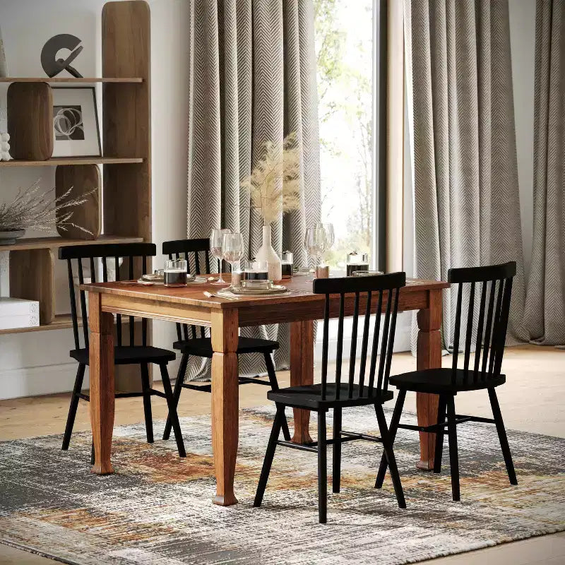 Table à manger en bois Merrick Lane avec pieds sculptés